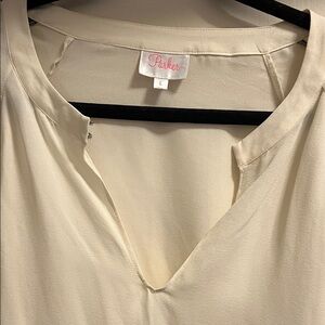 Parker Ivory V-Neck Blouse
